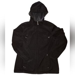 Basic Editions Reversible Black Coat Size Medium